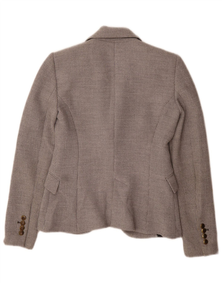 Zara Dame 1 Knap Blazer Jacket UK 6 XS Grå Polyester