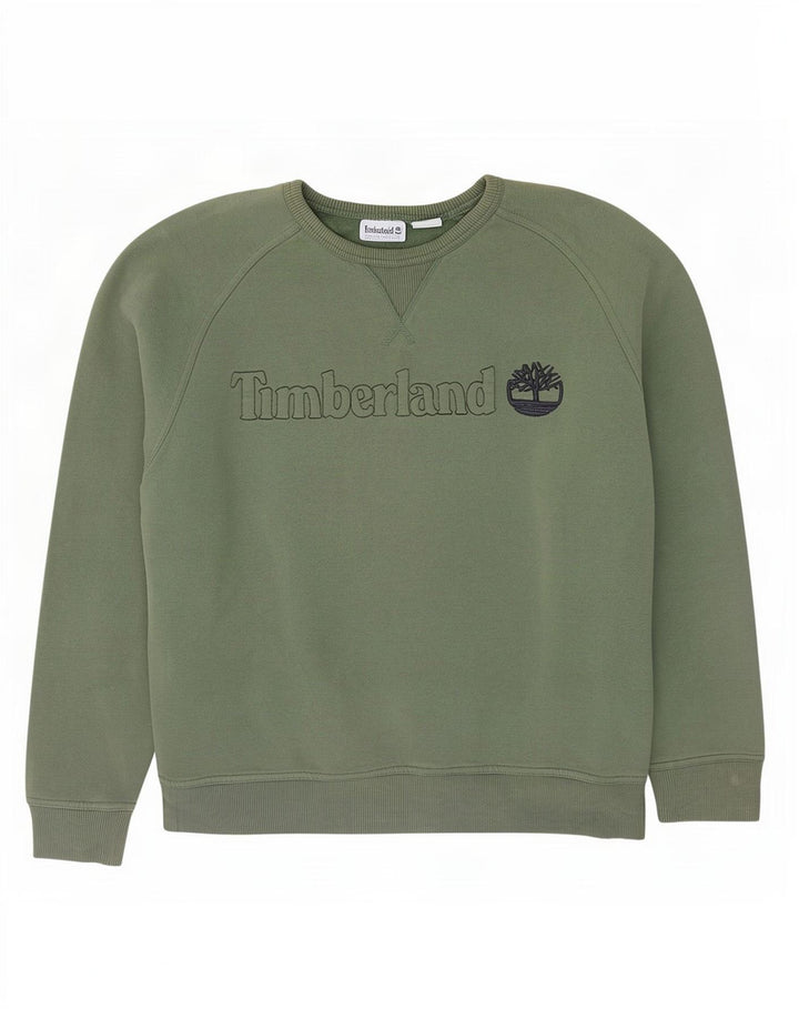 Timberland Herre Grafisk Sweatshirt Jumper Stor Grøn Bomuld