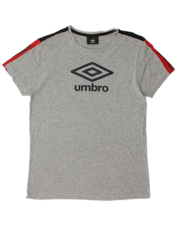 Umbro Boys Grafisk T-Shirt Top 15-16 År Grå Colourblock