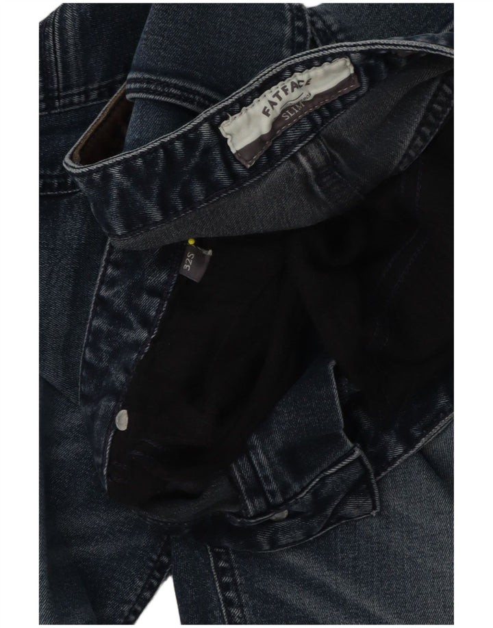 Fat Face Herre Straight Slim Jeans W32 L28 Blå Bomuld