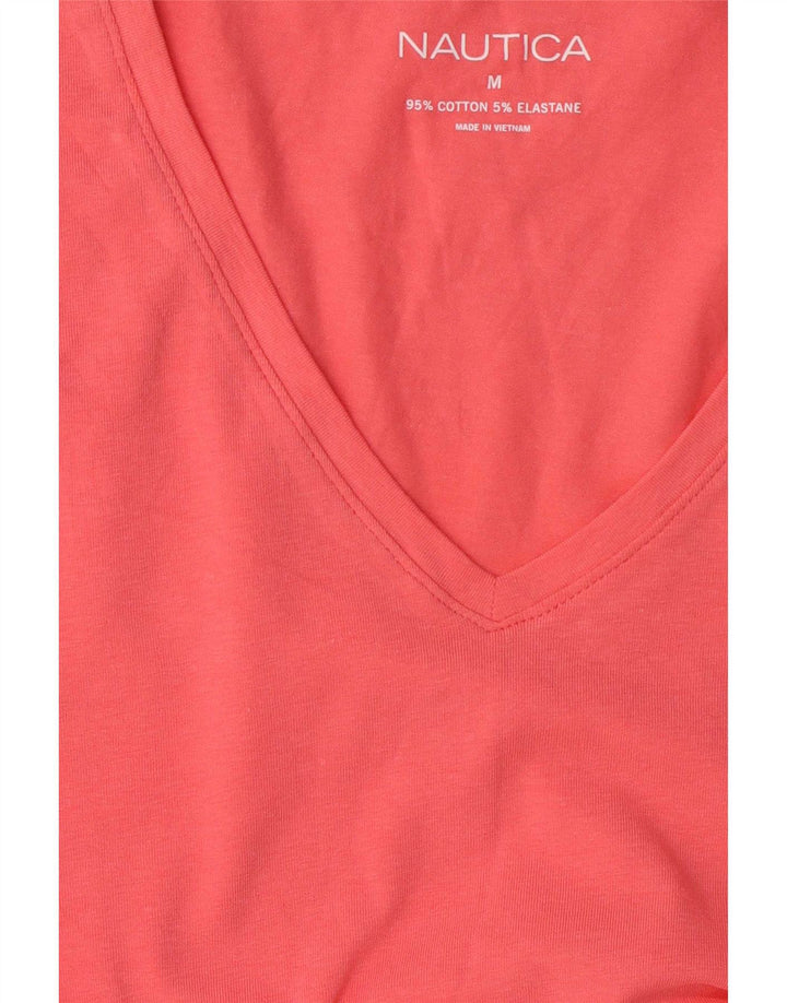 Nautica Dame T-Shirt Top UK 14 Medium Pink Bomuld