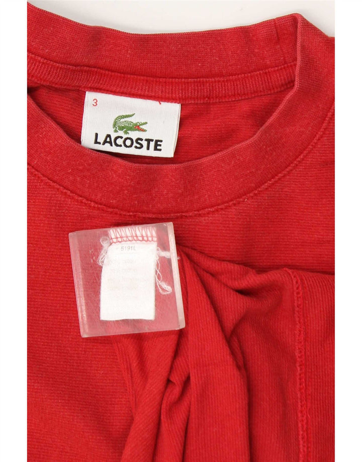 Lacoste Herre T-Shirt Top Størrelse 3 Lille Rød Bomuld