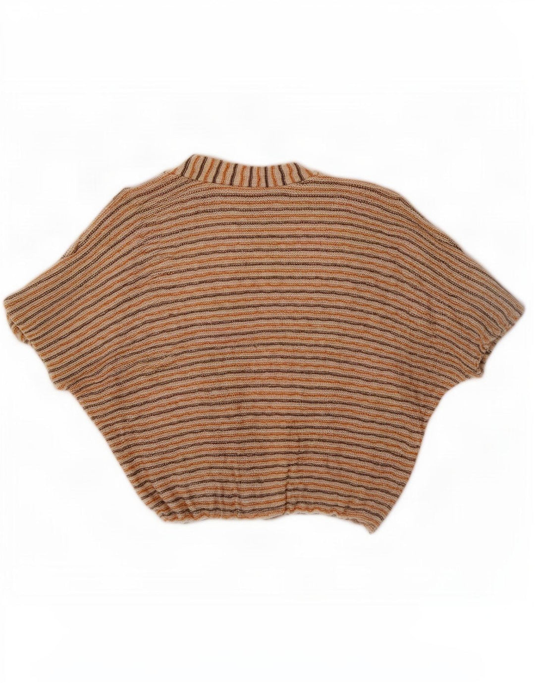 Vintage Dame Crop Cardigan Top EU 40 Medium Beige Stribet