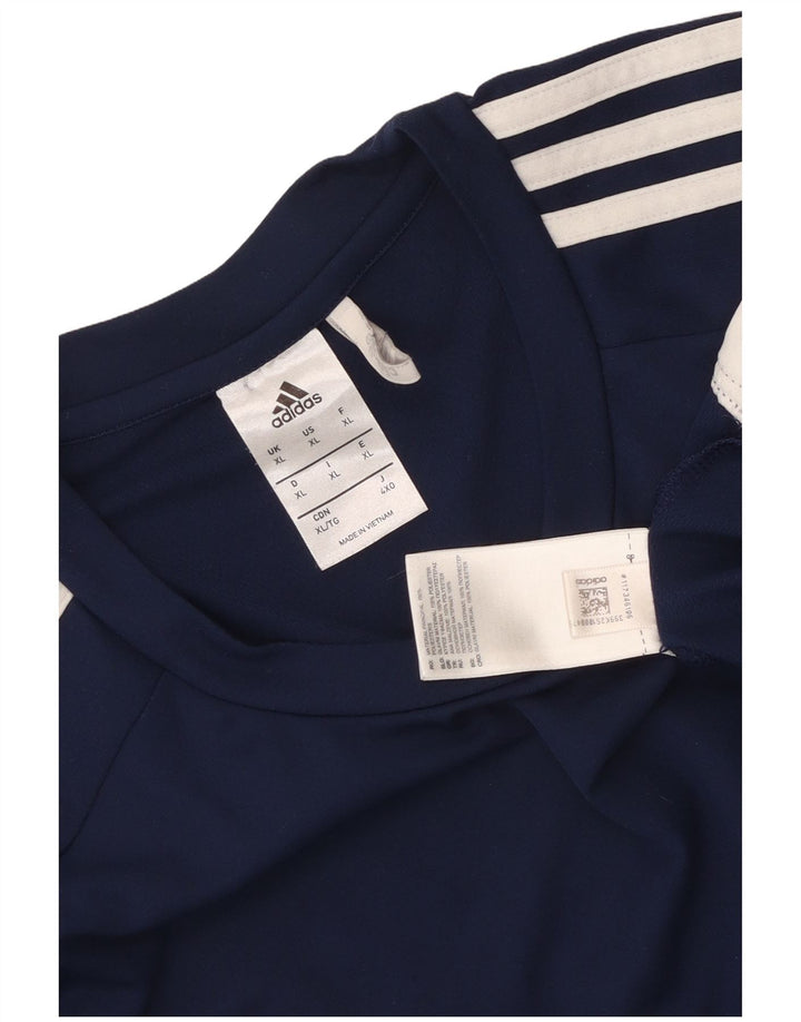 Adidas Herre Climalite T-Shirt Top XL Marineblå Colourblock Polyester
