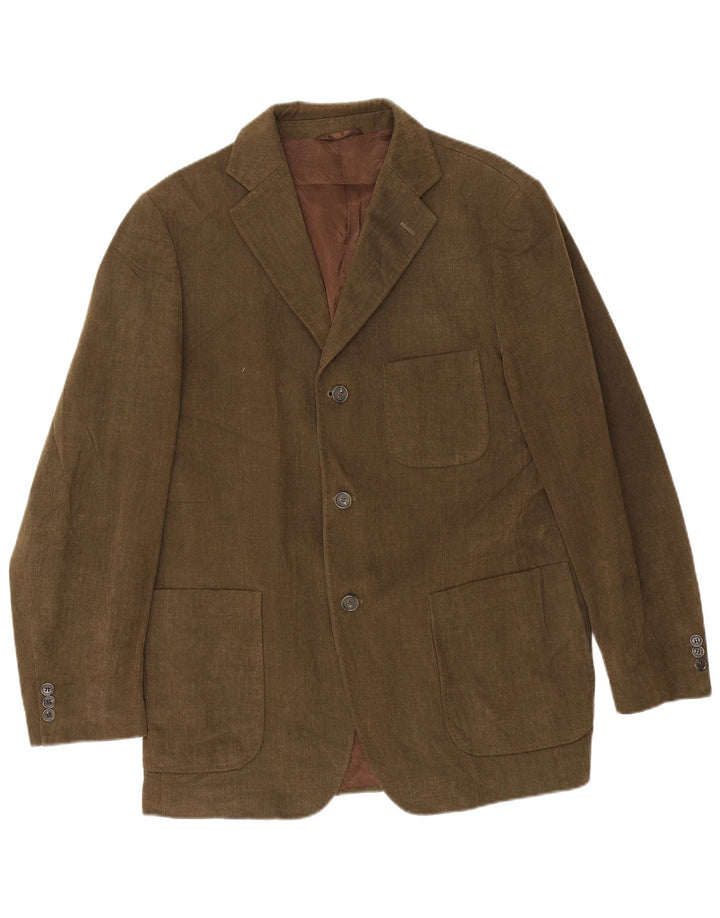 Henry Cottons Herre 3-knaps blazerjakke IT 54 2XL Khaki Bomuld