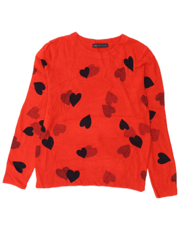 Marks & Spencer Dame Boat Neck Jumper Sweater UK 10 Small Orange