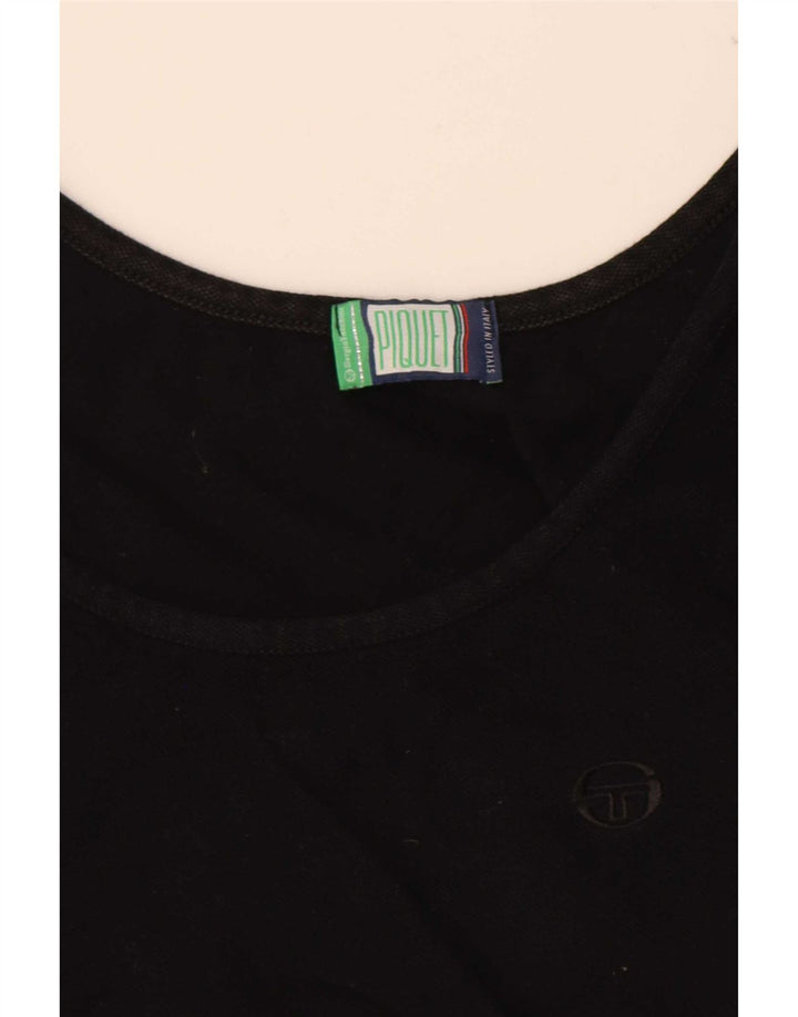 Sergio Tacchini Dame Crop Vest Top UK 10 Lille Sort