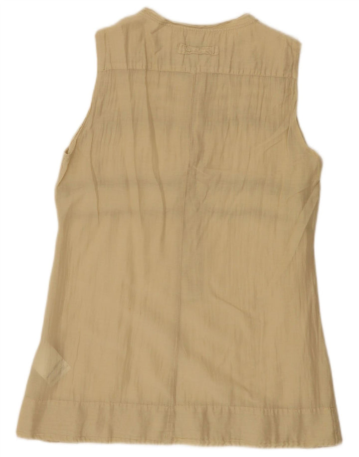Henry Cottons Dame Ærmeløs Tunika Top IT 44 Medium Beige Bomuld