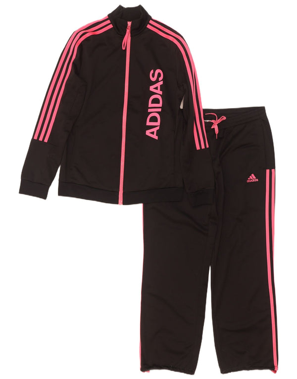Adidas Graphic Full Tracksuit UK 12/14 Medium Black Polyester