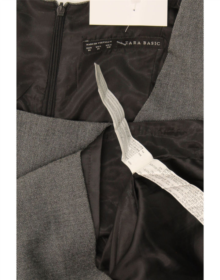 Zara Womens Peplum Dress UK 12 Medium Grey Polyester