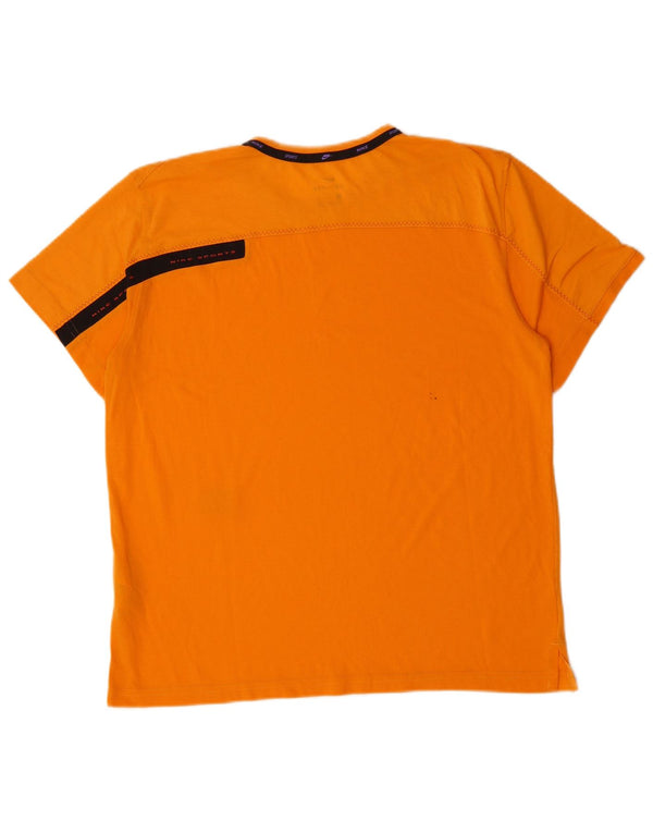NIKE Herre Dri Fit T-shirt Top Medium Orange Bomuld