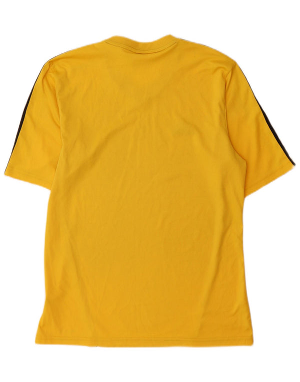 Adidas Herre Climalite T-Shirt Top Medium Gul Colourblock