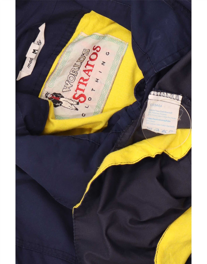 Vintage Bomber Jacket UK 38 Medium Navy Blue Polyester