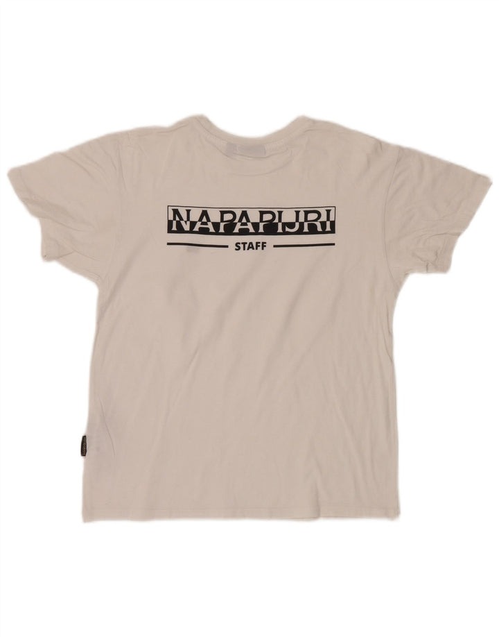 Napapijri Herre grafisk T-shirt Top Lille hvid bomuld