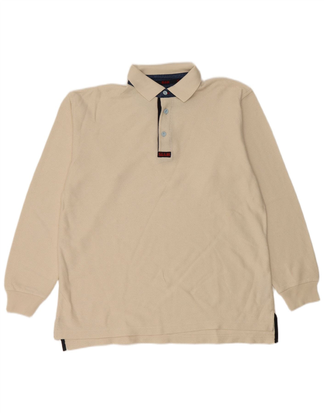 Slam Langærmet Rugby Polo Shirt Medium Beige Bomuld