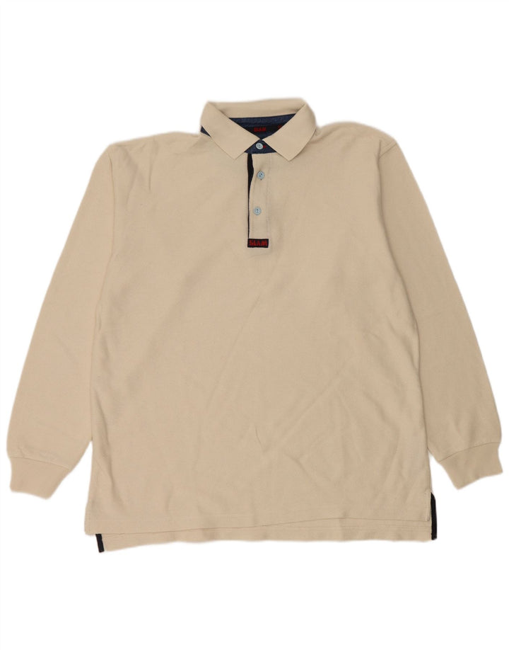 Slam Langærmet Rugby Polo Shirt Medium Beige Bomuld