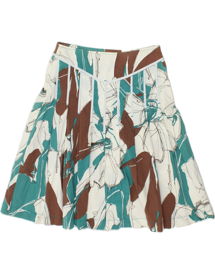 TRUSSARDI Womens Knife Pleated Skirt W29 Medium  Blue Colourblock Vintage Trussardi and Second-Hand Trussardi from Messina Hembry 