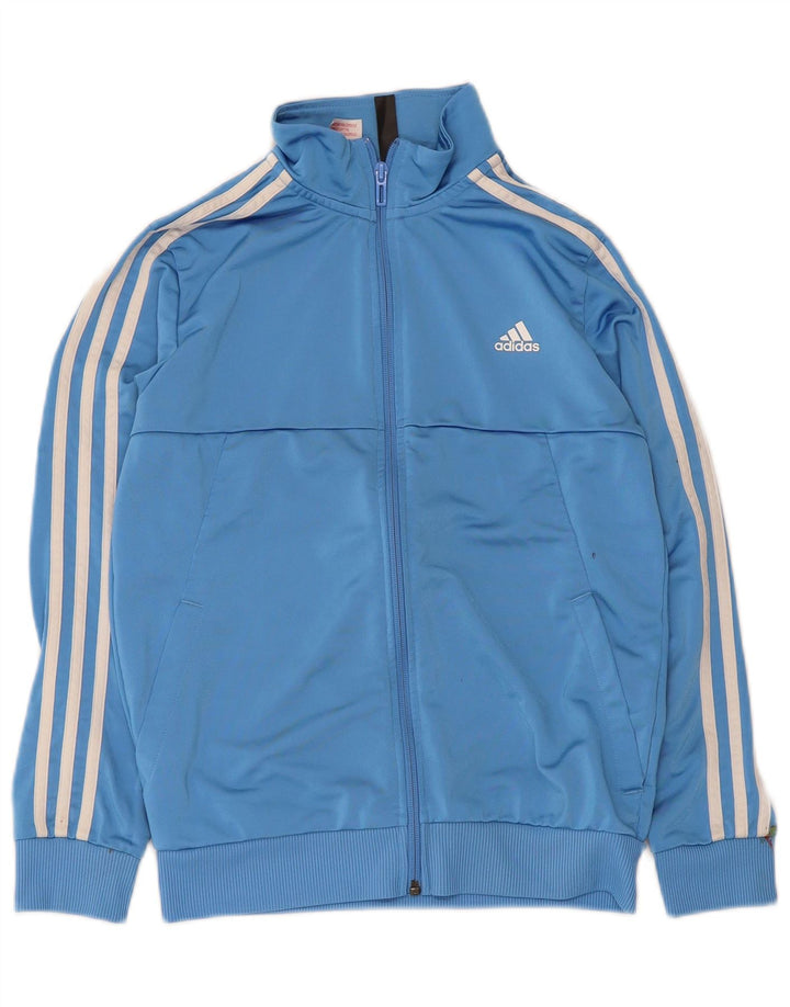 Adidas Boys Aeroready Tracksuit Topjakke 12-13 År Blå Polyester