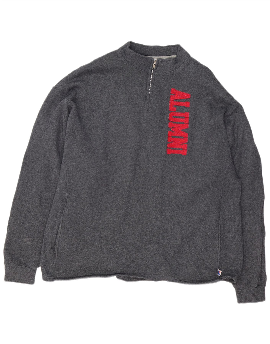 RUSSELL ATHLETIC Herre grafisk sweatshirt med lynlåshals 2XL grå bomuld