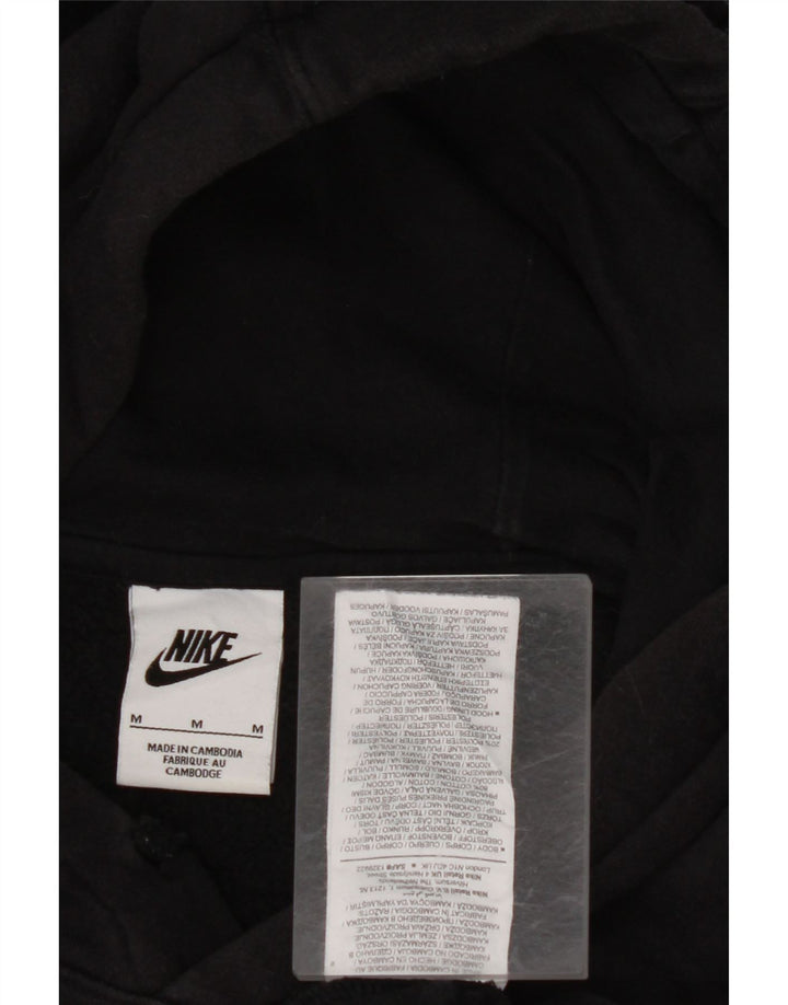 NIKE Mens Hoodie Jumper Medium Black Cotton