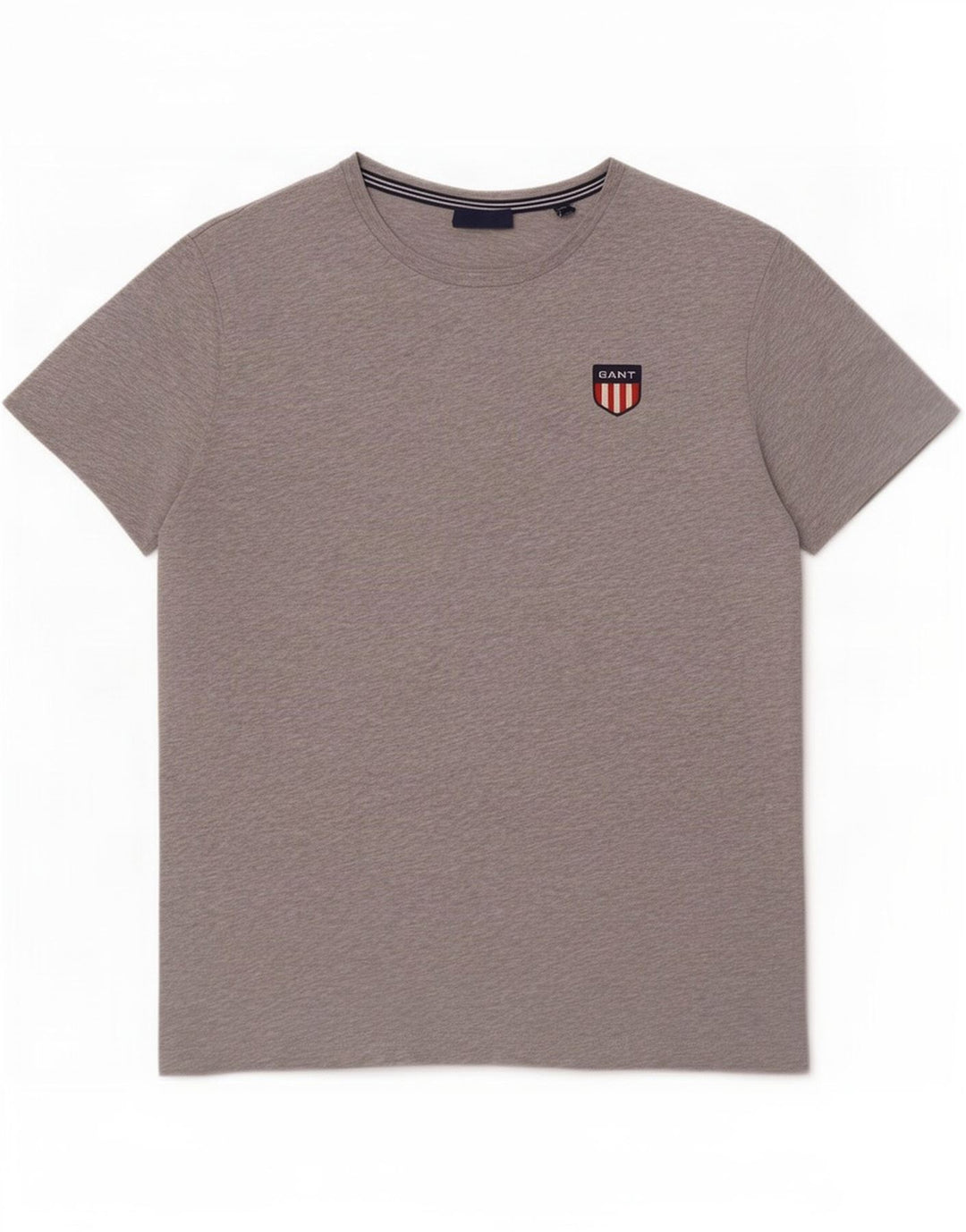 Gant herre T-shirt top mellemgrå flækket bomuld