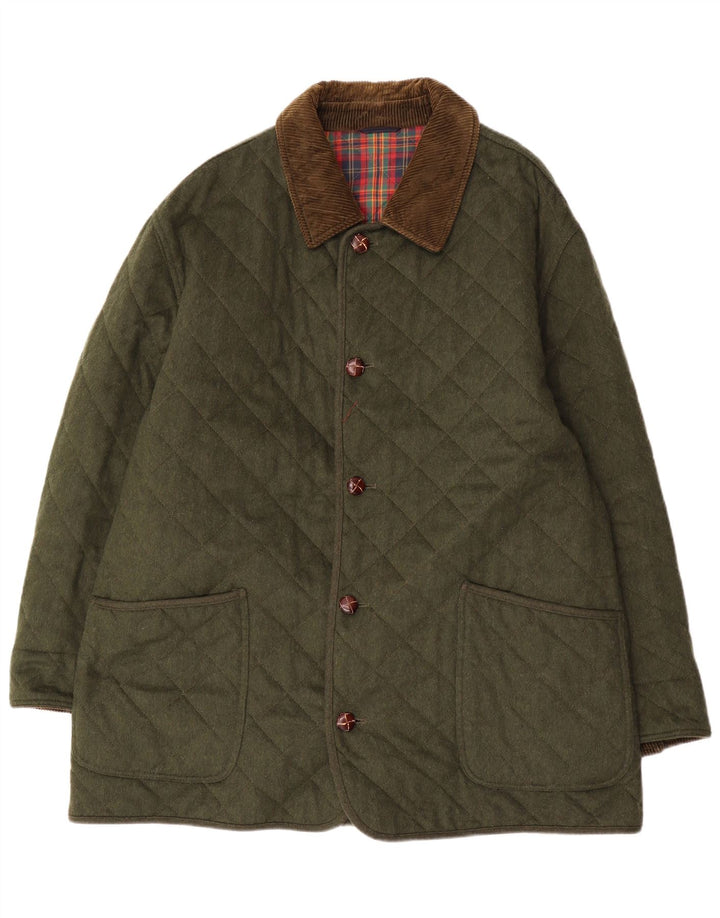 Porto Di Panama Herre quiltet jakke UK 44 2XL Grøn Uld