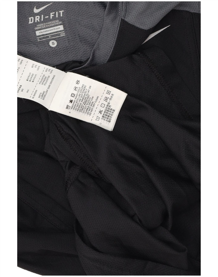Nike Dame Dri Fit Vest Top UK 10 Small Black Colourblock Polyester