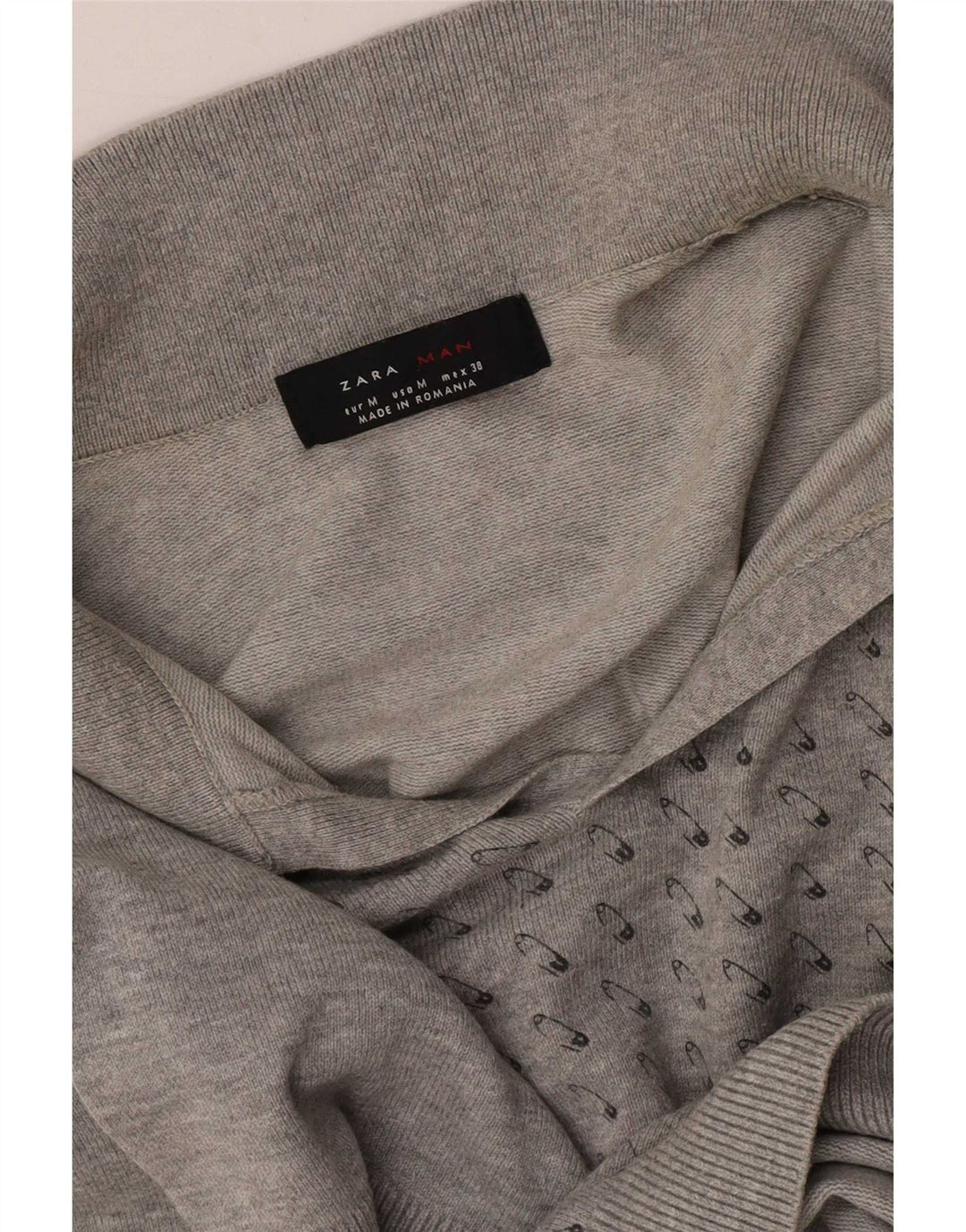 Zara Abstrakt mønster poloshirt til mænd Medium Grå