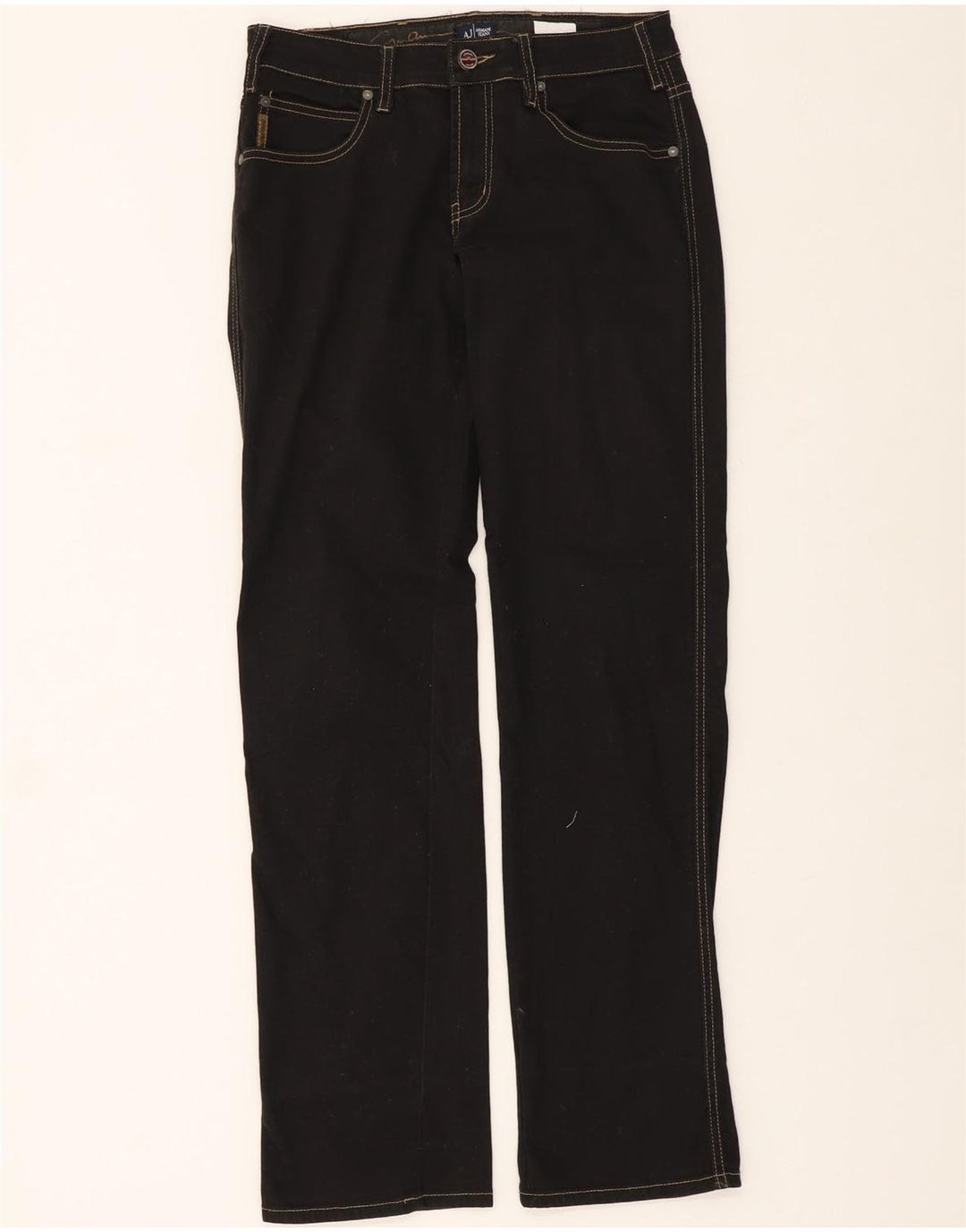 ARMANI Womens Straight Jeans W29 L34 Black Vintage Armani and Second-Hand Armani from Messina Hembry 