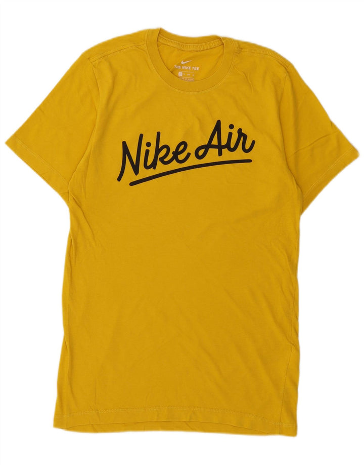 NIKE Grafisk T-shirt top XS gul bomuld til mænd