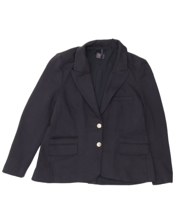Marks & Spencer Womens 2 Button Blazer Jacket UK 16 Large Navy Blue Viscose