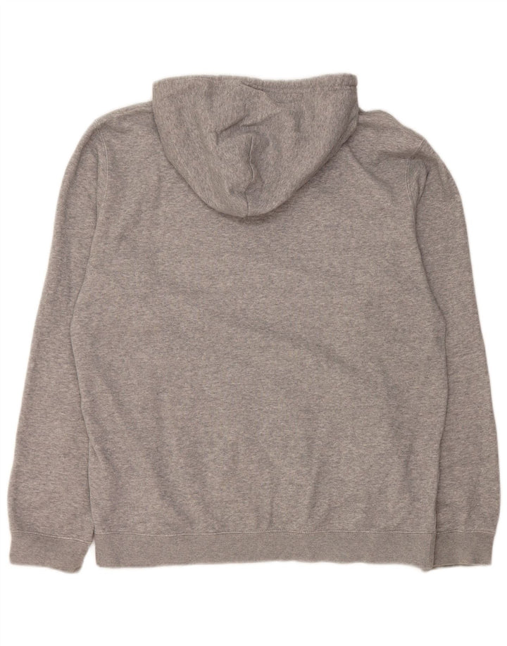 CHAMPION Mens Graphic Hoodie Jumper Large Grey Cotton