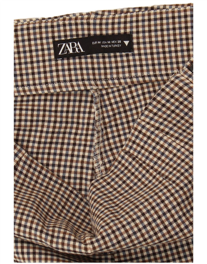 Zara Dame Skinny Bukser Medium W28 L28 Brun Gingham