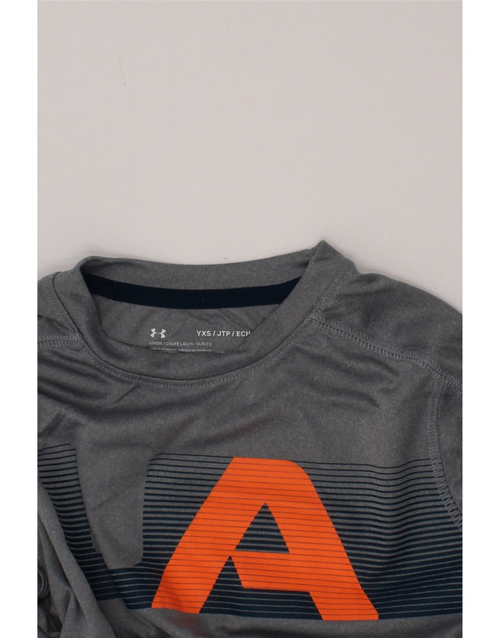 Under Armour Boys Grafisk Top Langærmet 6-7 år XS Grå