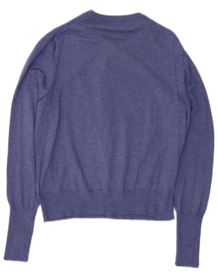 MARKS & SPENCER Dame cardigan sweater UK 10 Small Blue Viscose