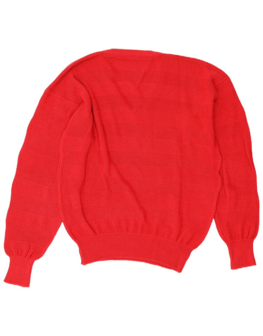 Vintage herre V-hals sweater XL rød stribet