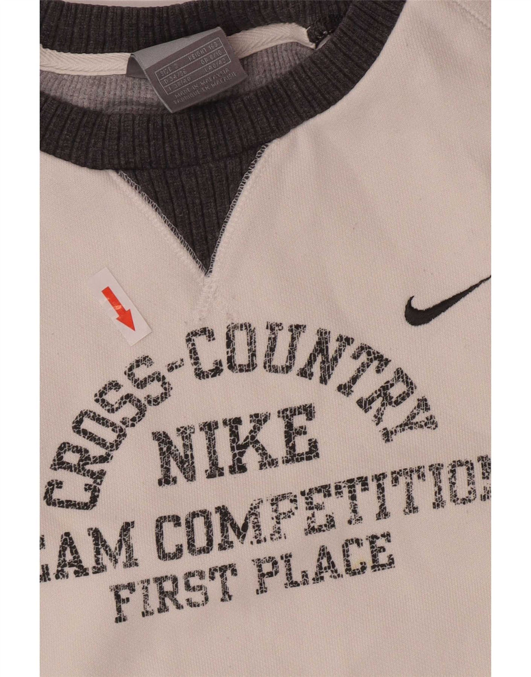 Nike Dame Grafisk Sweatshirt Jumper UK 8/10 Small White Colourblock