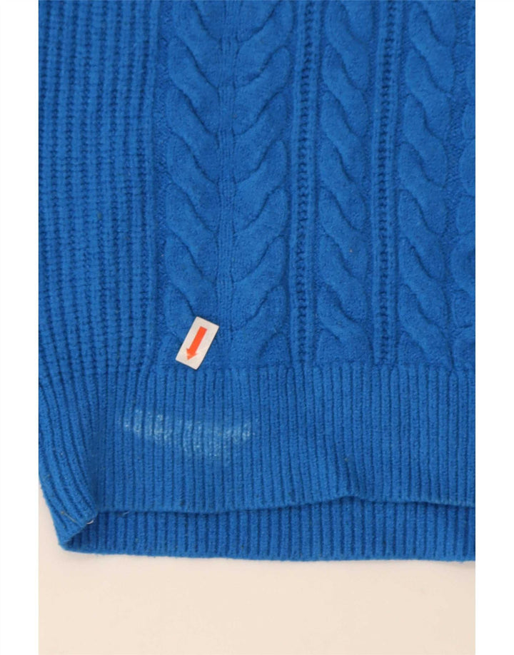 Marks & Spencer Dame Turtle Neck Jumper Sweater UK 16 Large Blue Viscose