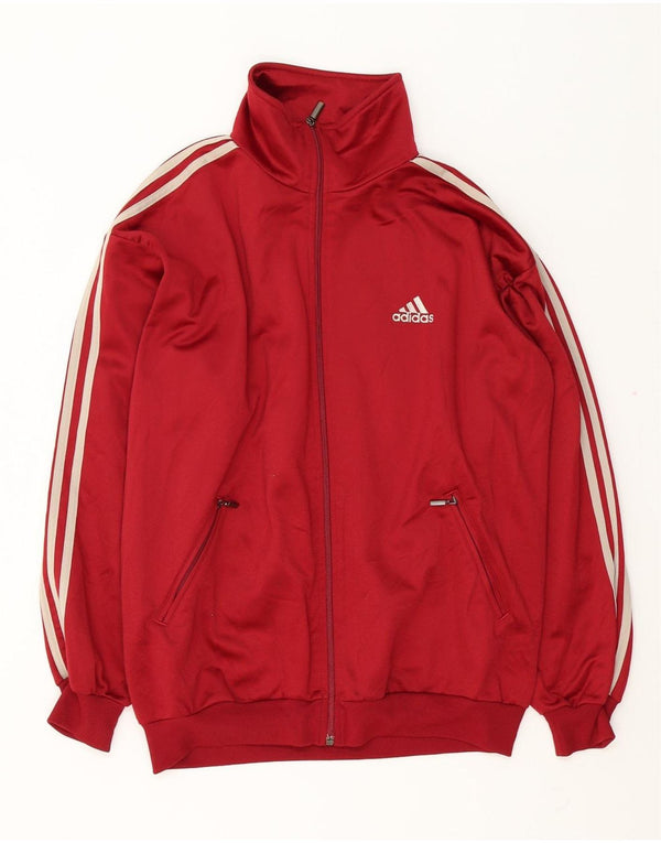 ADIDAS Træningsdragt til mænd, topjakke UK 40/42 Medium Rød Polyester