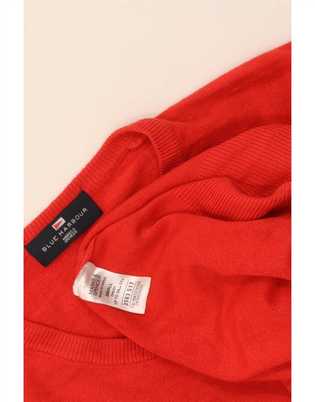 Marks & Spencer Herre Blue Harbor V-hals sweater lille rød akryl