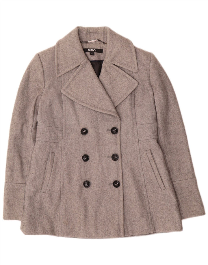 Dkny Womens Pea Coat US 6 Medium Grå Uld