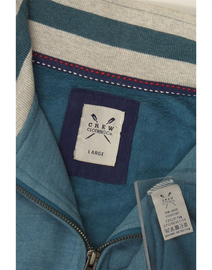 CREW TØJ Herre Zip Neck Sweatshirt Jumper Stor Blå Bomuld
