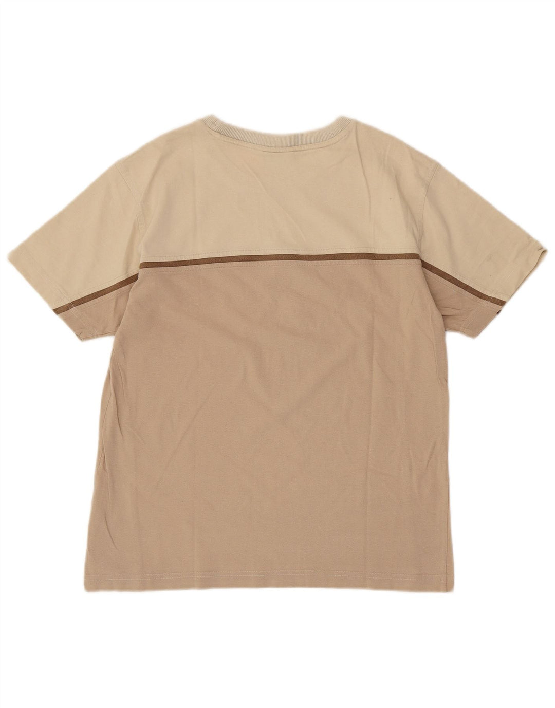 CHAMPION Herre T-Shirt Top Lille Beige Colourblock Bomuld
