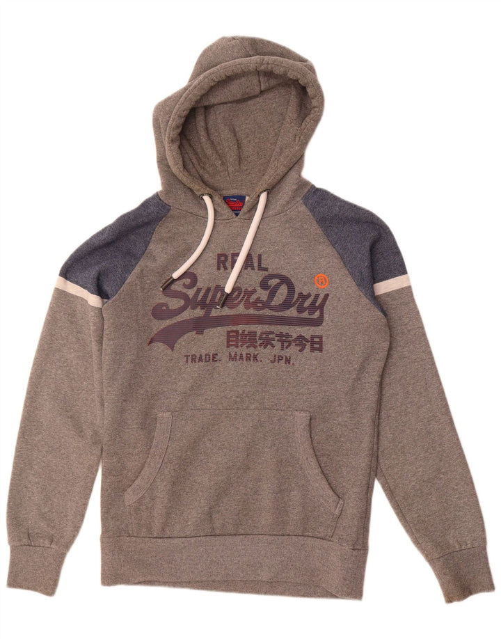 Superdry Grafisk hættetrøje til mænd mellemgrå Colourblock Bomuld