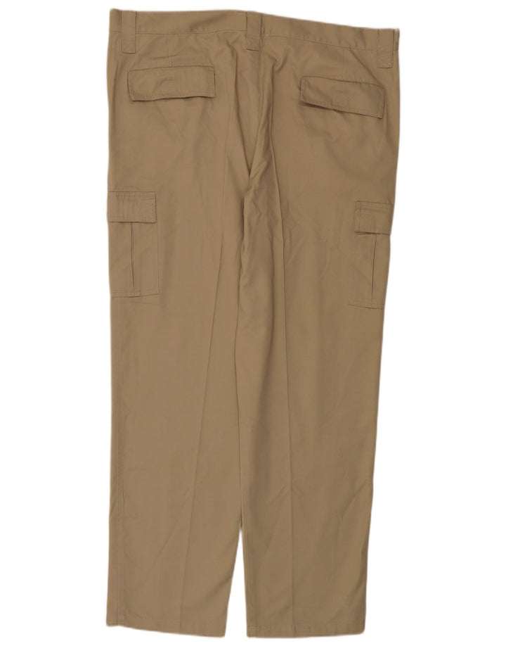 VINTAGE Straight Cargo Bukser til mænd W42 L31 Beige Polyester