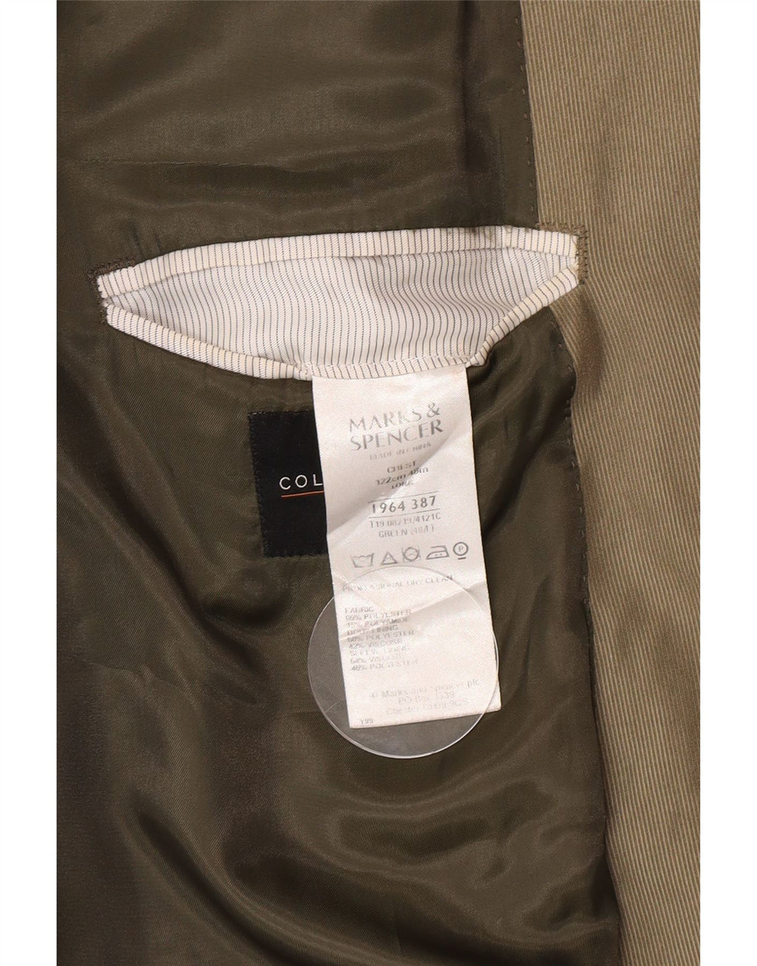 Marks & Spencer Herre lang 2-knaps blazerjakke UK 48 2XL Grøn polyester