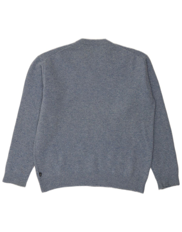 Asics Herre V-hals sweater Stor blå lammeuld