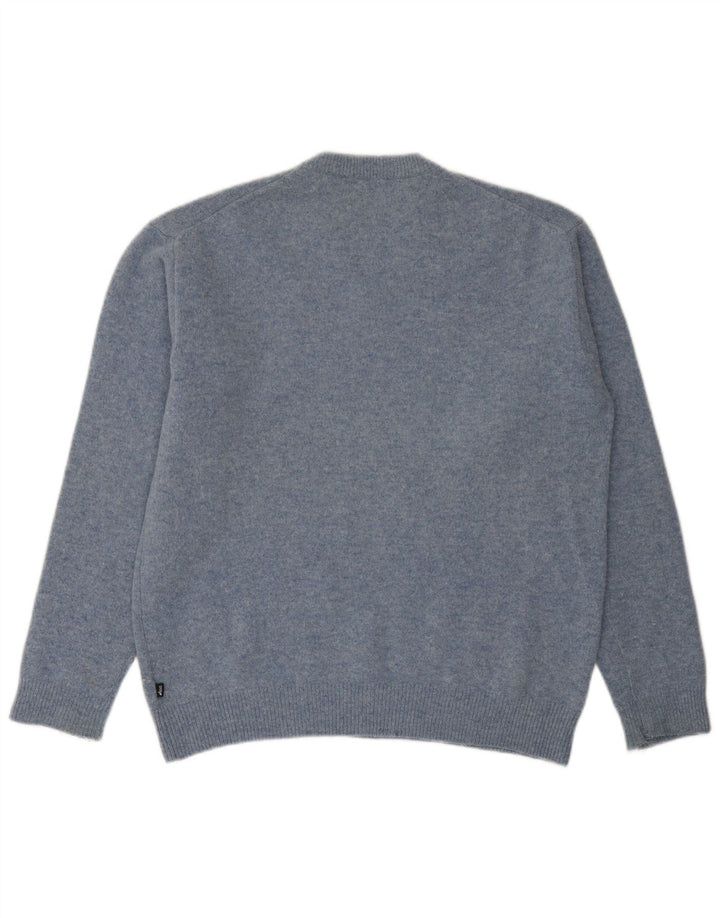 Asics Herre V-hals sweater Stor blå lammeuld