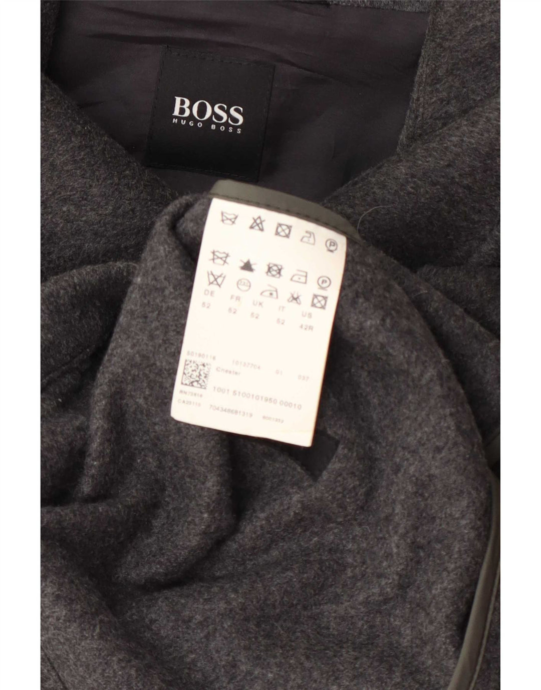 Hugo Boss Herre Overfrakke IT 52 XL Grå Uld