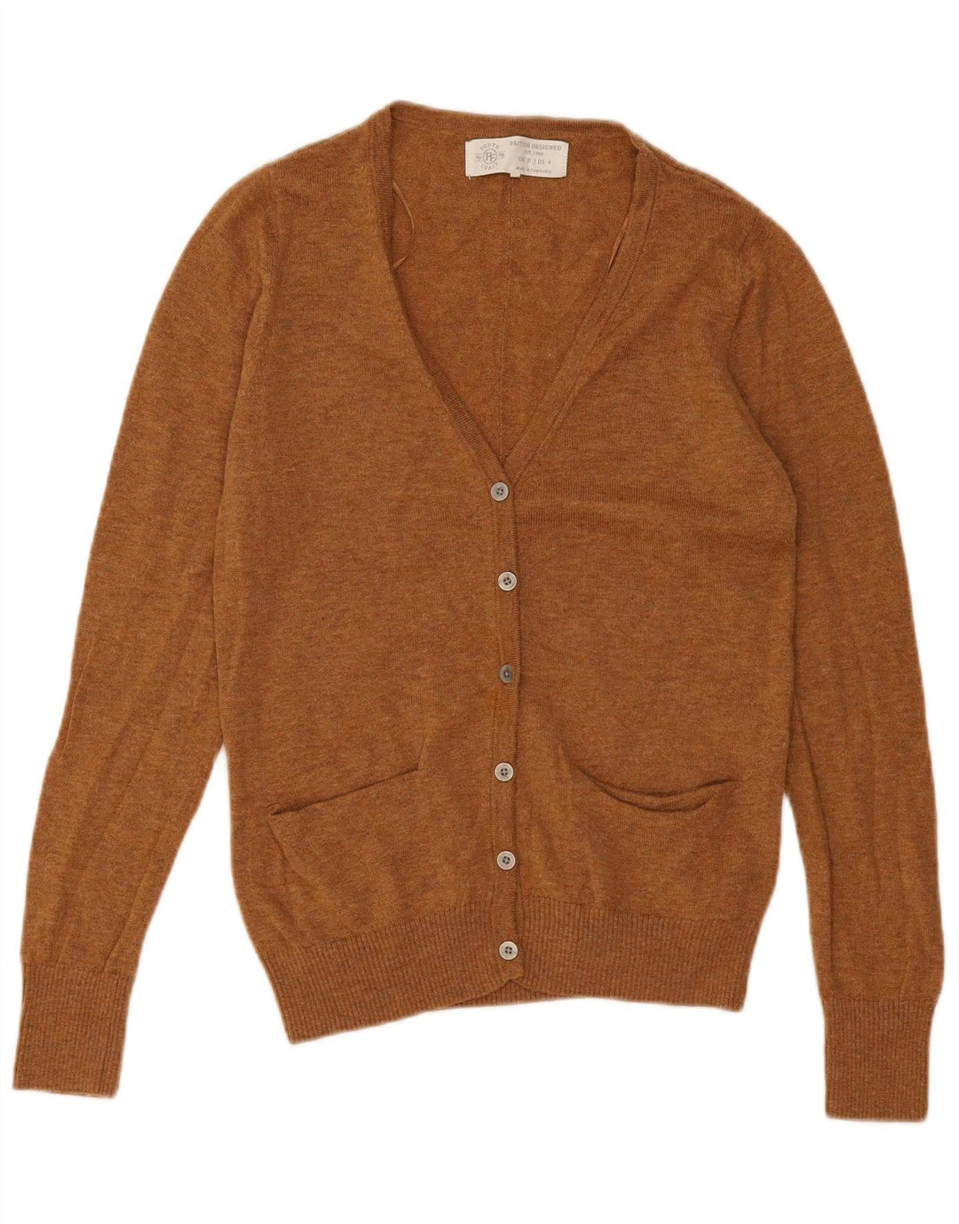 South Coast Dame Cardigan Sweater UK 8 Small Beige Uld